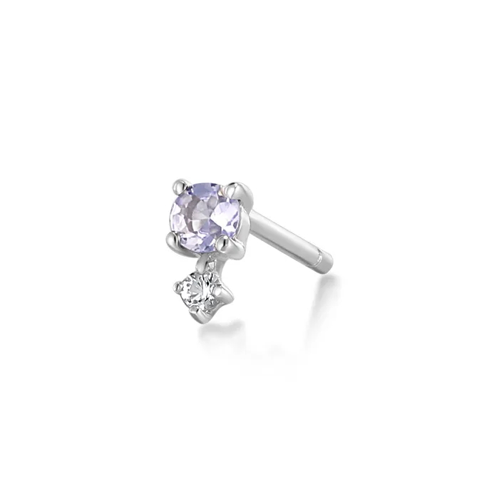 AURELIE GI Earrings DECEMBER Tanzanite and White Sapphire Stud Earring