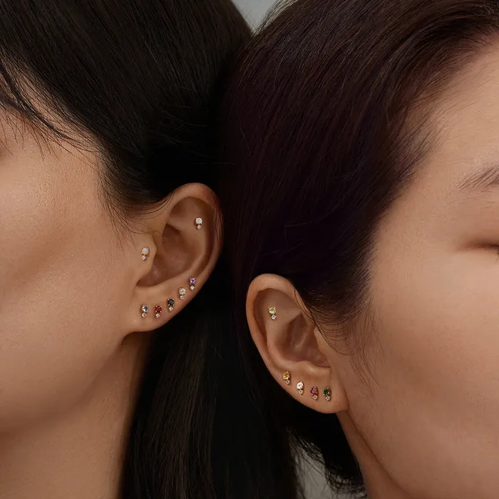 AURELIE GI Earrings DECEMBER Tanzanite and White Sapphire Stud Earring