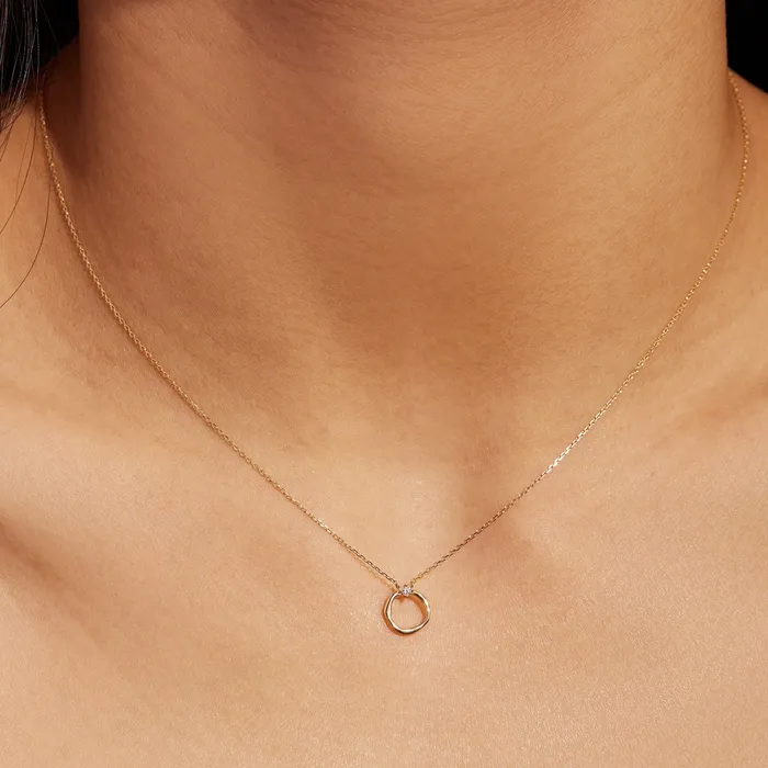 AURELIE GI Necklaces LILLIAN Diamond Circle Necklace
