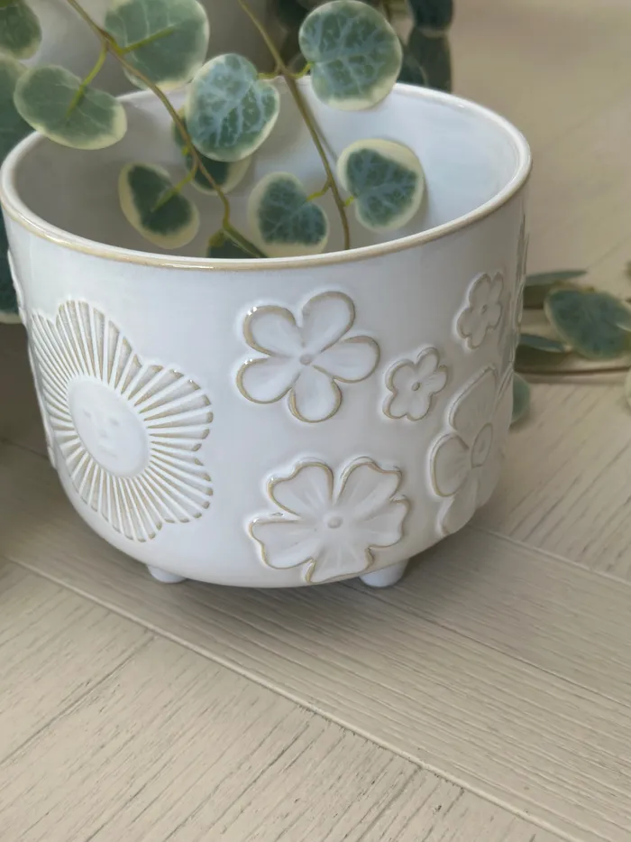 Candlewick Gift Shop Earrings Allover Florals Flower Planter Pot