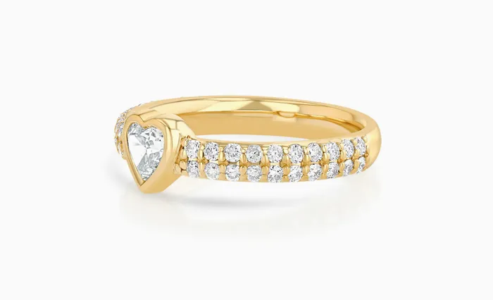 Carbon Hyde Rings Heart Diamant Ring