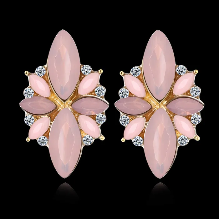 Earrings Yellow Chimes Crystal Studded Gold Plated Floral Stud Earrings for Women and Girls Yellow Chimes
