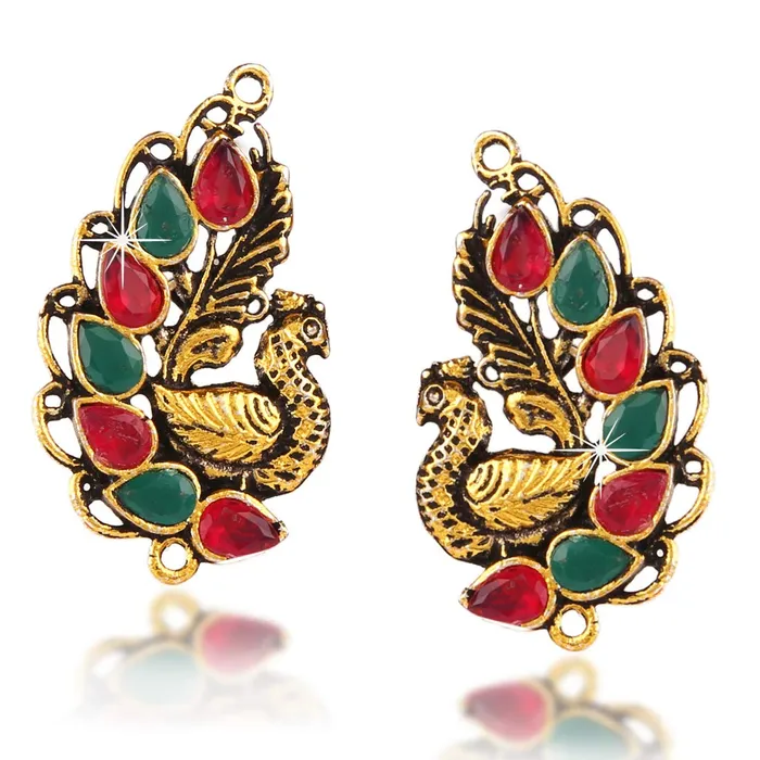 Earrings Yellow Chimes Indian Peacock Traditional Gold Plated Golden Red Green Gold Copper Studs Earrings for Women Yellow Chimes Earrings Yellow Chimes Indian Peacock Traditional Gold Plated Golden Red Green Gold Copper Studs Earrings for Women Yellow Chimes