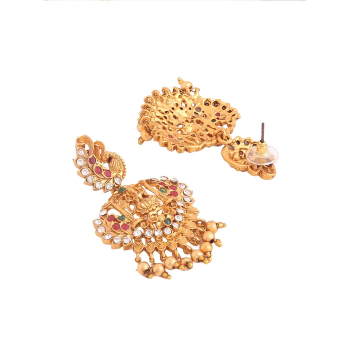 Earrings Yellow Chimes Jewellery Set for Women and Girls Temple Jewellery Set Gold Plated Long Necklace Temple Jewellery Set Birthday Gift for girls and women Anniversary Gift for Wife Yellow Chimes