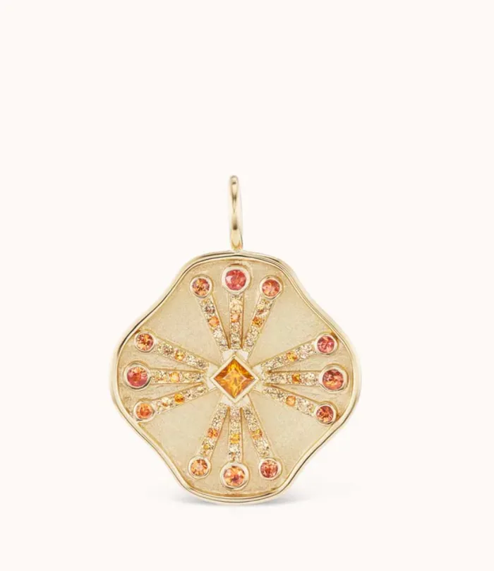 GUIDING LIGHT CHARM ORANGE SAPPHIRE Marlo Laz Charm Necklaces