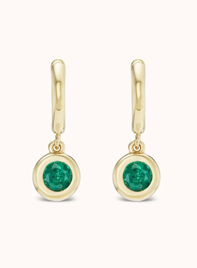 Marlo Laz Earrings GEMMA DANGLES SMALL EMERALD