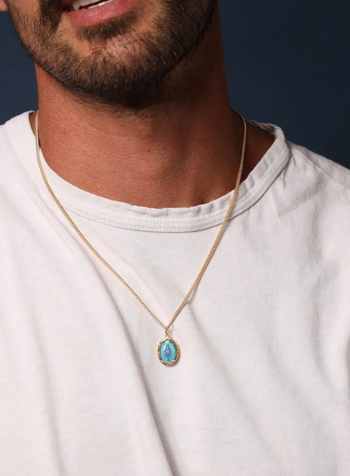 Miraculous medal with blue enamel on 14k Gold Filled Chain WE ARE ALL SMITH Mens Jewelry Clothing Necklaces Miraculous medal with blue enamel on 14k Gold Filled Chain WE ARE ALL SMITH Mens Jewelry Clothing Necklaces