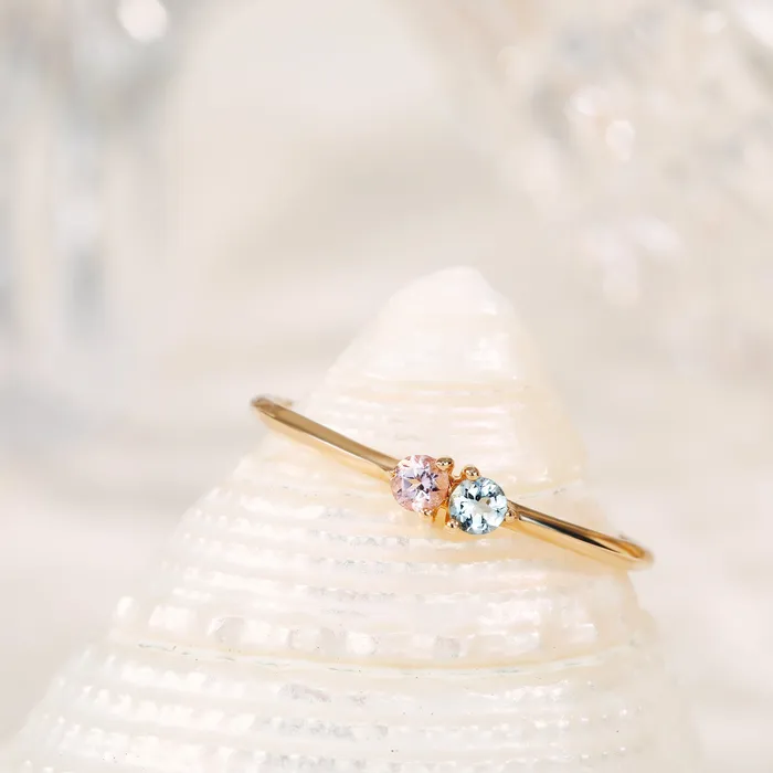 Rings AURELIE GI PIXIE Aquamarine and Morganite Ring