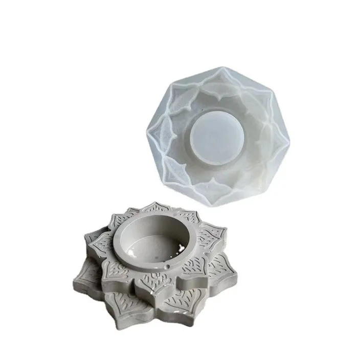 Rings Resin Art Hub Round Flower Candle Jar Silicone molds