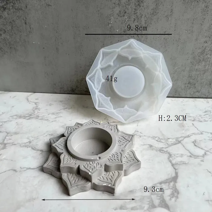 Rings Resin Art Hub Round Flower Candle Jar Silicone molds
