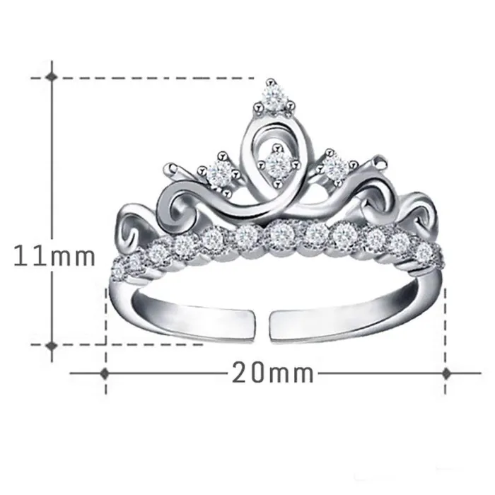 Rings Yellow Chimes Yellow Chimes Exclusive Crown Platinum Plated Cubic Zircon Crystal Valentine Gift Eternity Ring For Women