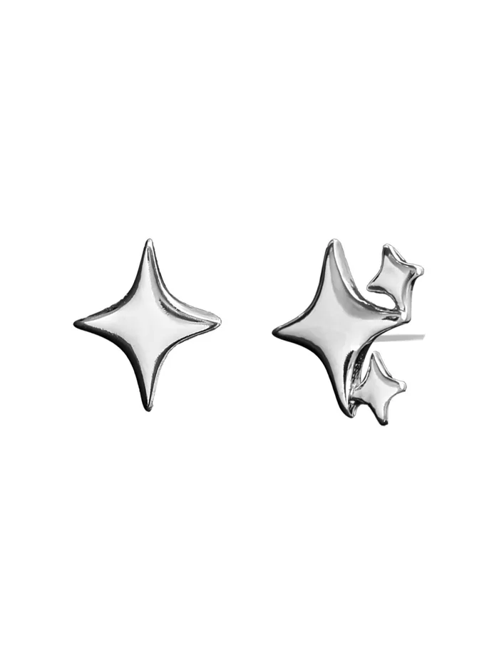 Stud Earrings Elegant Silver Star Shaped with Push Back Closure One Size Black Yellow Chimes Necklaces Stud Earrings Elegant Silver Star Shaped with Push Back Closure One Size Black Yellow Chimes Necklaces