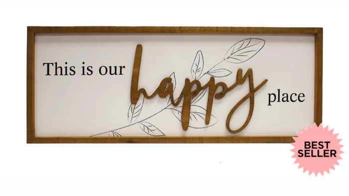 This is Our Happy Place Sign Candlewick Gift Shop Earrings