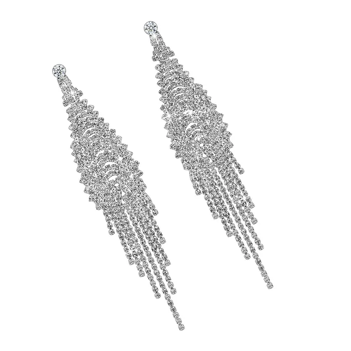 Yellow Chimes Earrings Yellow Chimes Crystal Danglers Earrings for Women Silver Earrings for Girls Fashion Women Earrings White Stone Long Dangler Earrings Birthday Gift For Girls Anniversary Gift for Wife