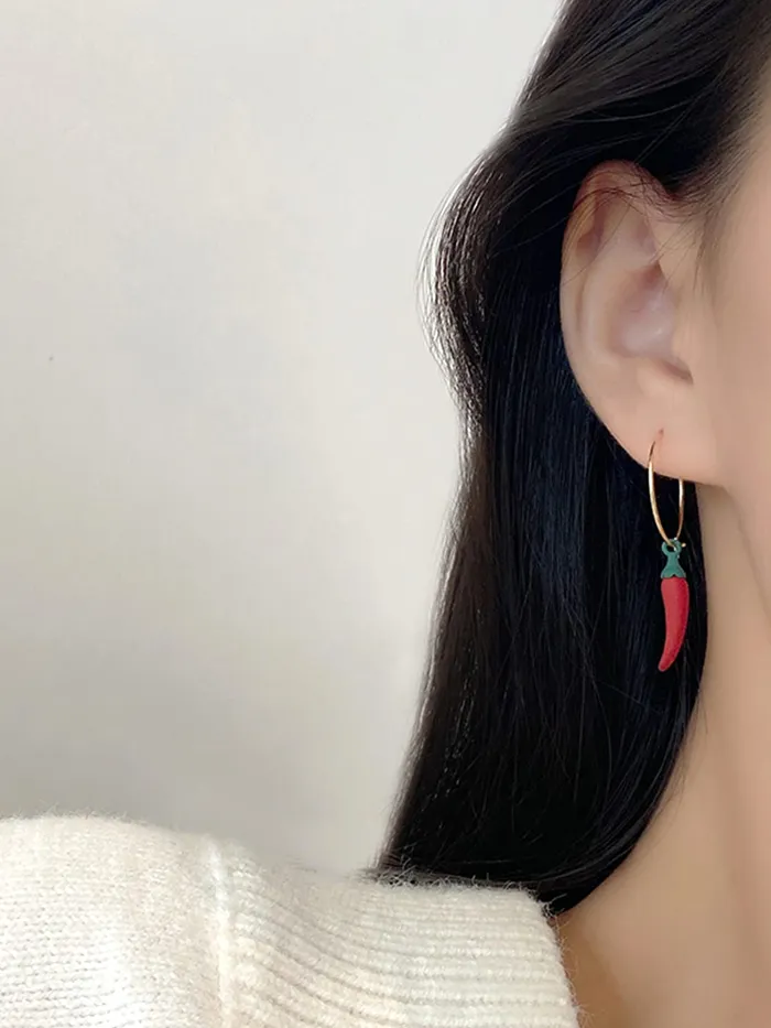 Yellow Chimes Earrings Yellow Chimes Earrings for Women and Girls Drop Earrings for Girls Gold Toned Red Chilli Designed Drop Earrings Birthday Gift for girls and women Anniversary Gift for Wife