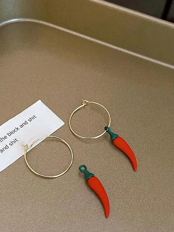 Yellow Chimes Earrings Yellow Chimes Earrings for Women and Girls Drop Earrings for Girls Gold Toned Red Chilli Designed Drop Earrings Birthday Gift for girls and women Anniversary Gift for Wife