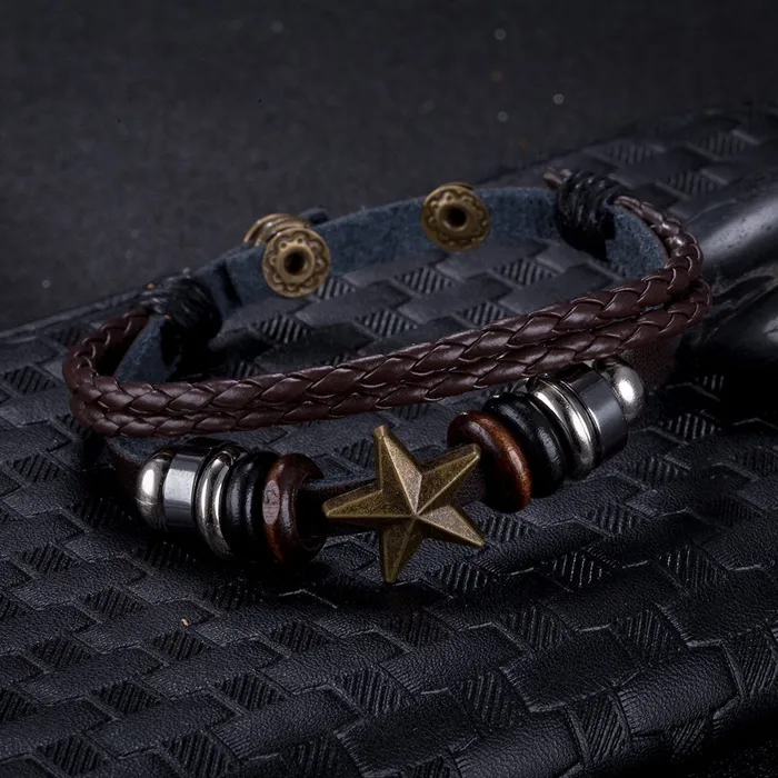 Yellow Chimes Earrings Yellow Chimes Moxie Collection Latest Style Casual Leather Wraps Bracelet for Men and Boys