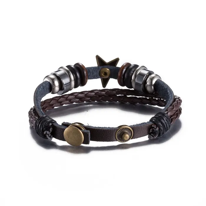Yellow Chimes Earrings Yellow Chimes Moxie Collection Latest Style Casual Leather Wraps Bracelet for Men and Boys