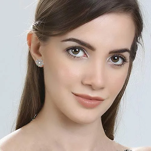 Yellow Chimes Necklaces Yellow Chimes 925 Sterling Silver Hallmark and Certified Purity Flower Studs Earrings for Women and Girls