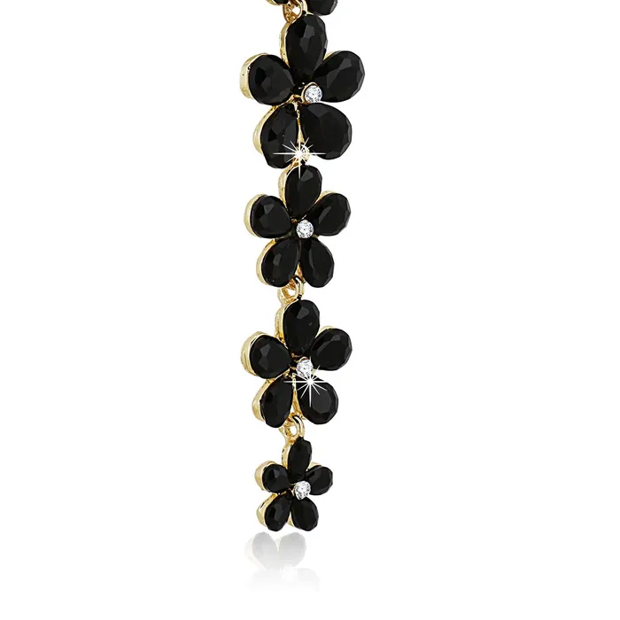 Yellow Chimes Necklaces Yellow Chimes Elegant Sparkling Crystal Classic Floral Design Dangle Earrings for Women and Girls