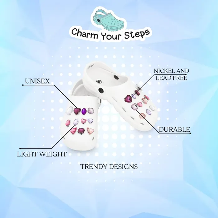 Yellow Chimes Shoe Charms for Girls and Boys Shoe Accessories Crystal Design Shoe Decoration Charms Shoe Charms for Clogs Unisex Pack of 14 pairs Shoe Jibbitz Charms Yellow Chimes Earrings