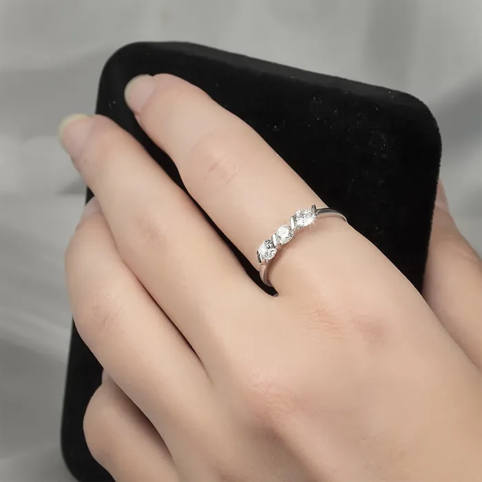 03 Carat CT Bridal Engagement Promise RING Band White Gold Plated SIZE 59 mayamila Rings
