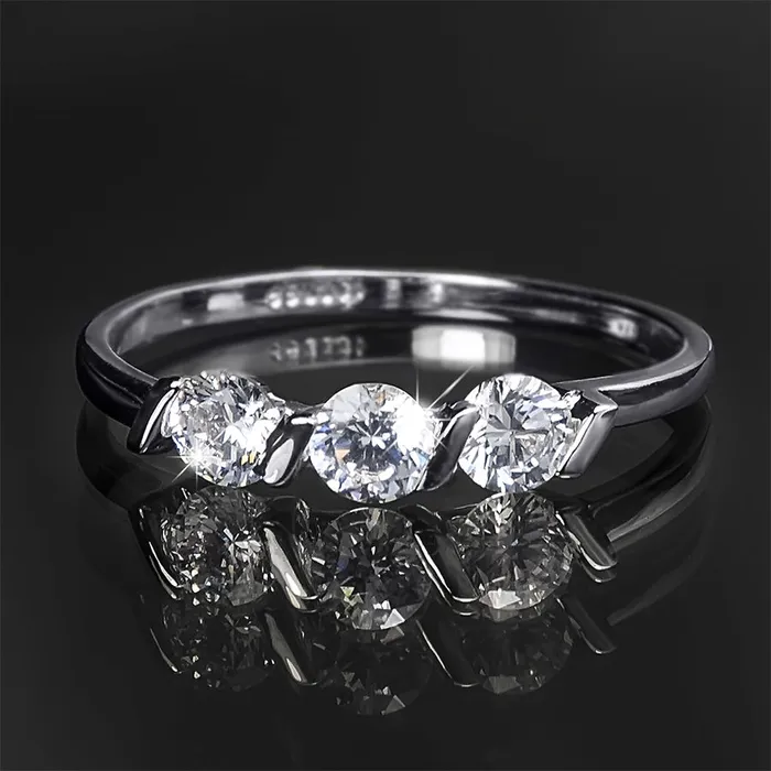 03 Carat CT Bridal Engagement Promise RING Band White Gold Plated SIZE 59 mayamila Rings