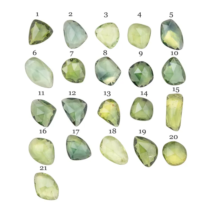 060ct Organic Shape Green Sapphire CS222 Envero Jewelry Earrings