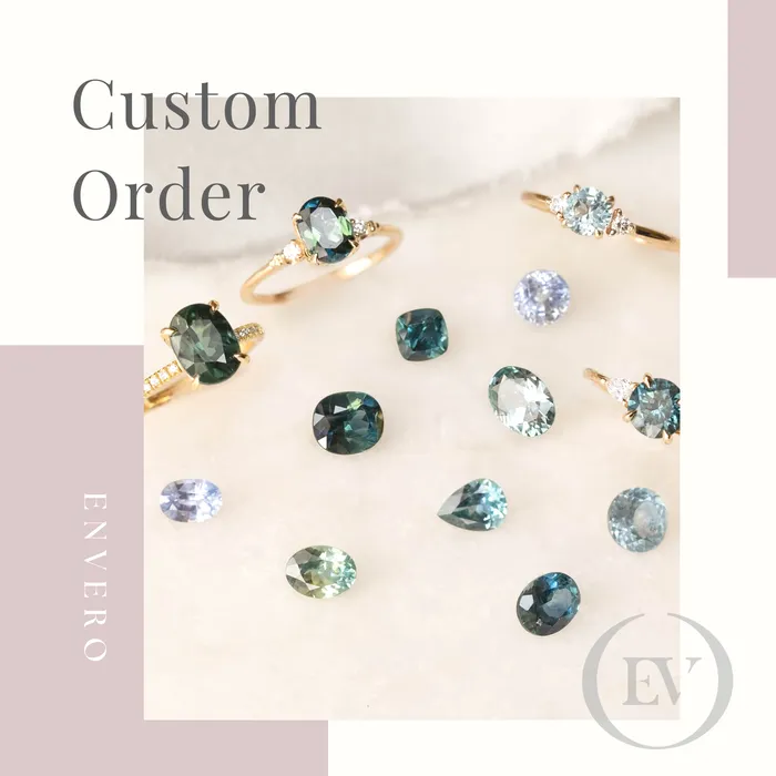 108ct Round Light Blue Green Montana Sapphire Envero Jewelry Rings