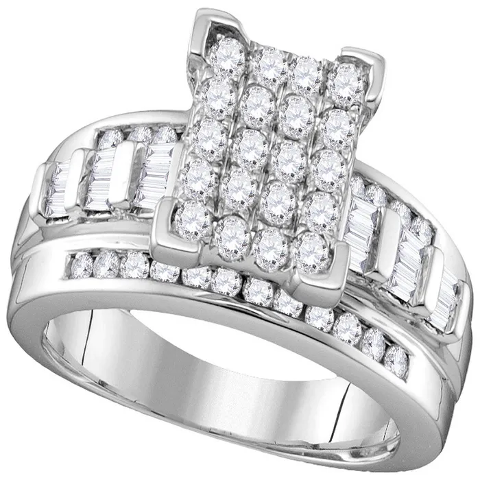 10k White Gold Diamond Cindys Dream Cluster Bridal Wedding Engagement Ring 2 Cttw Size 10 mayamila Rings 10k White Gold Diamond Cindys Dream Cluster Bridal Wedding Engagement Ring 2 Cttw Size 10 mayamila Rings