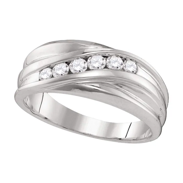 10kt White Gold Mens Round Diamond Wedding Band Ring 13 Cttw mayamila Rings 10kt White Gold Mens Round Diamond Wedding Band Ring 13 Cttw mayamila Rings