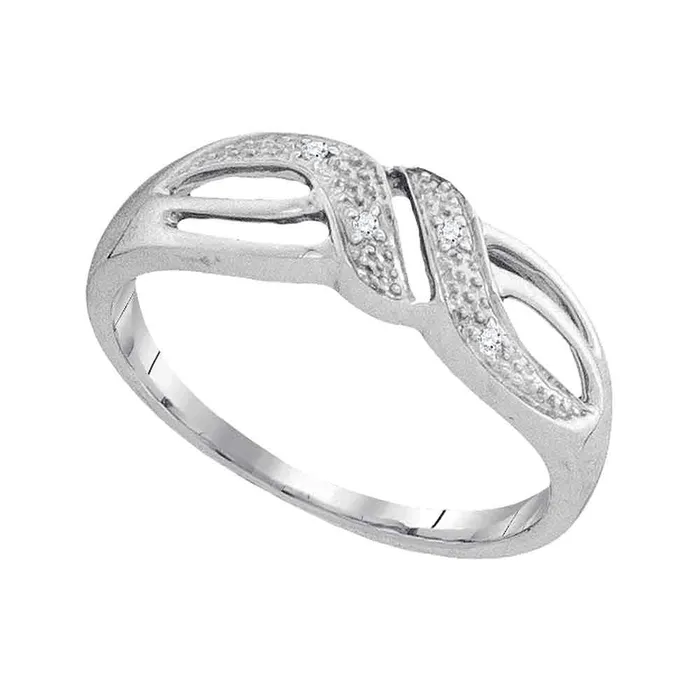 10kt White Gold Womens Round Diamond Band Ring 02 Cttw mayamila Rings