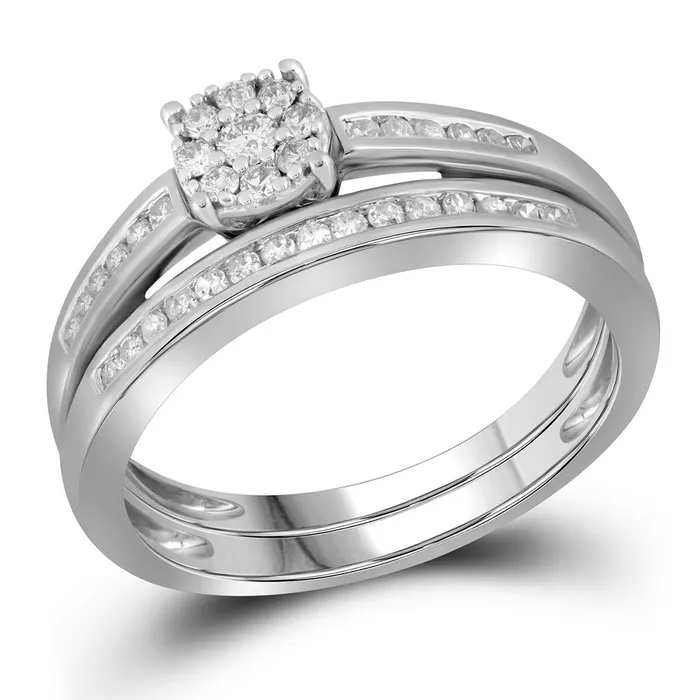 10kt White Gold Womens Round Diamond Bridal Wedding Engagement Ring Band Set 13 Cttw mayamila Rings 10kt White Gold Womens Round Diamond Bridal Wedding Engagement Ring Band Set 13 Cttw mayamila Rings