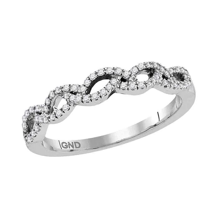 10kt White Gold Womens Round Diamond Woven Band Ring 15 Cttw mayamila Rings 10kt White Gold Womens Round Diamond Woven Band Ring 15 Cttw mayamila Rings