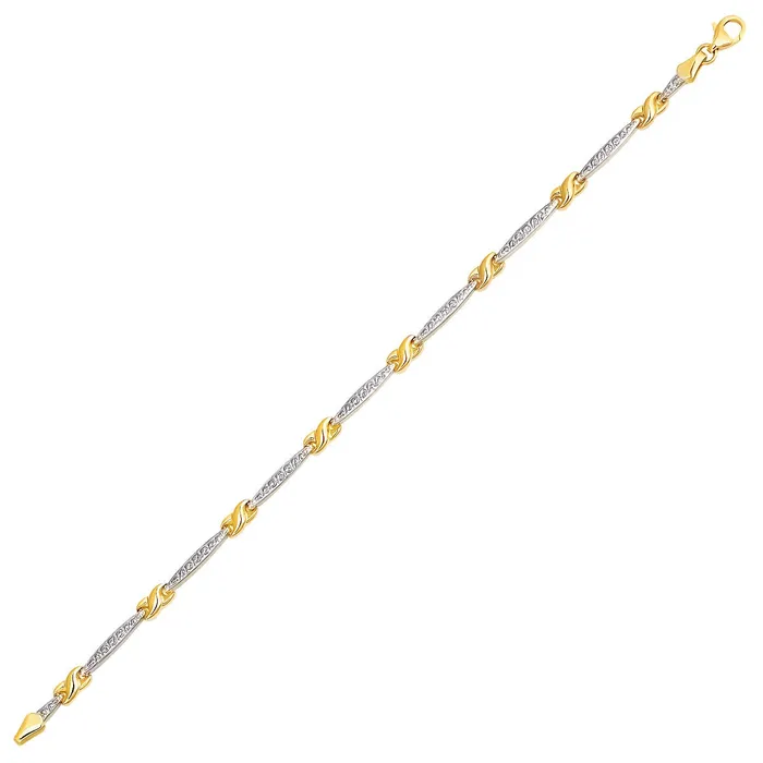14k TwoTone Gold Fancy Infinity Knot Line Bracelet MayaMila Bracelets