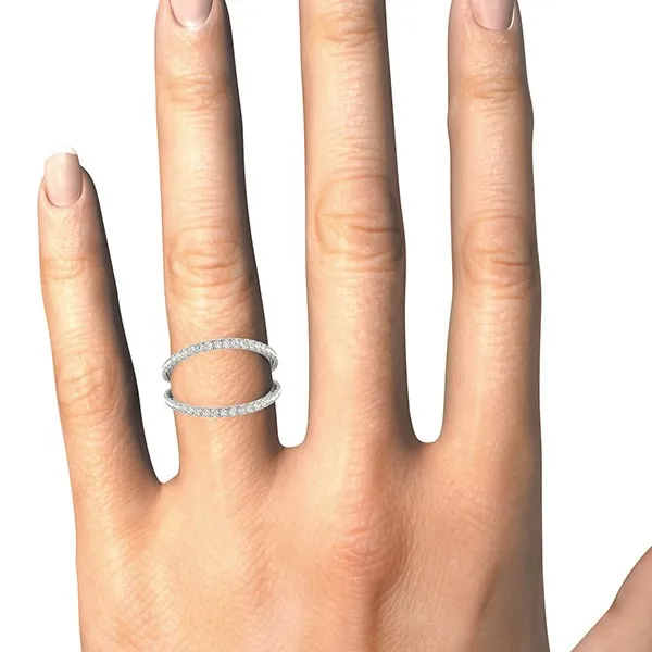 14k White Gold Diamond Split Band Ring 14 cttw MayaMila Rings