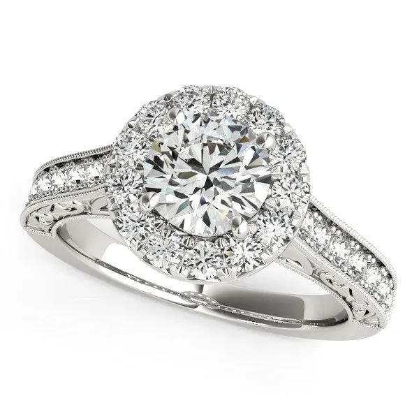 14k White Gold Round Diamond Engagement Ring with Stylish Shank 1 58 cttw MayaMila Rings 14k White Gold Round Diamond Engagement Ring with Stylish Shank 1 58 cttw MayaMila Rings