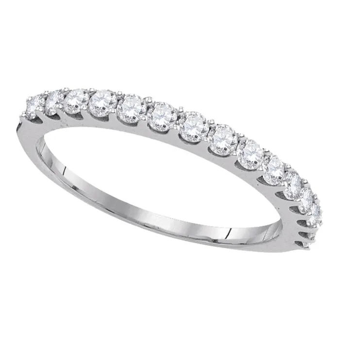 14kt White Gold Womens Round Paveset Diamond Single Row Wedding Band 12 Cttw mayamila Rings 14kt White Gold Womens Round Paveset Diamond Single Row Wedding Band 12 Cttw mayamila Rings