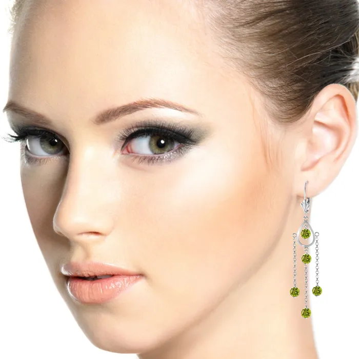 3 Carat 14K Solid White Gold Washington Square Peridot Earrings MayaMila Earrings 3 Carat 14K Solid White Gold Washington Square Peridot Earrings MayaMila Earrings