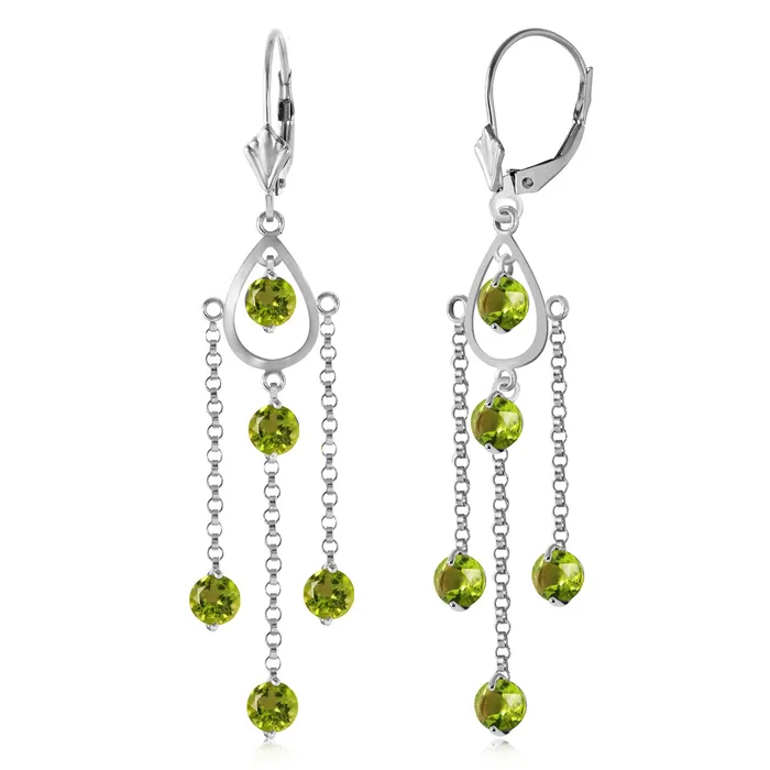 3 Carat 14K Solid White Gold Washington Square Peridot Earrings MayaMila Earrings 3 Carat 14K Solid White Gold Washington Square Peridot Earrings MayaMila Earrings