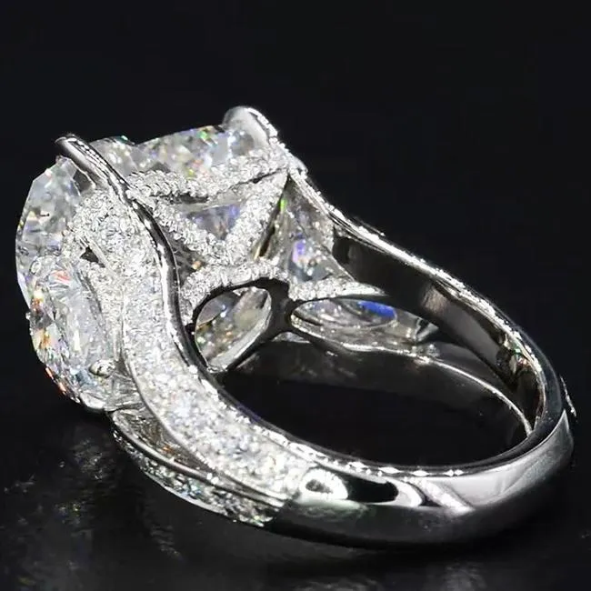 3 Stone Heart Cut Engagement Ring in Sterling Silver Shineofidamond Rings