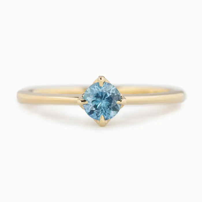 Alice Ring 45mm 045ct Blue Green Montana Sapphire 14k Yellow Gold Envero Jewelry Rings