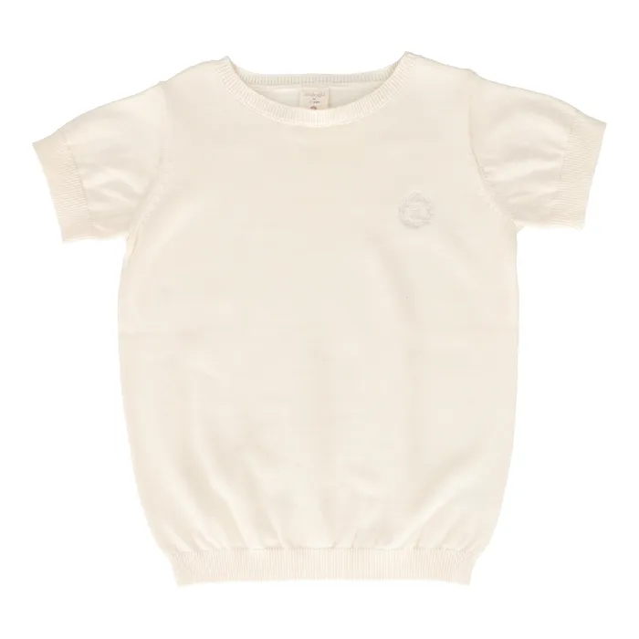Analogie Earrings Analogie Boys Crewneck Sweater Short Sleeve Natural Ivory