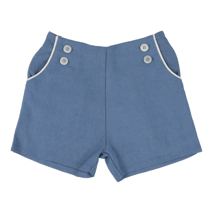 Analogie Earrings Analogie Button Shorts Bright Blue
