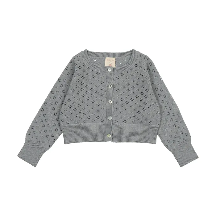 Analogie Pointelle Cardigan Blue Analogie Rings