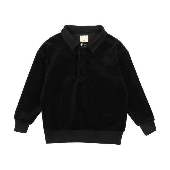 Analogie Velour Sweatshirt Polo Black Analogie Rings