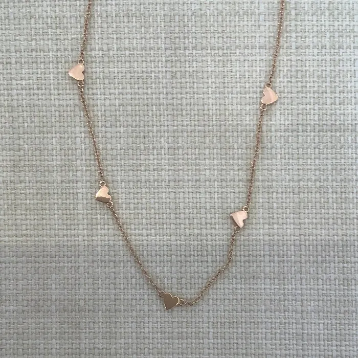 Andrea Groussman Necklaces rose gold multiple heart necklace