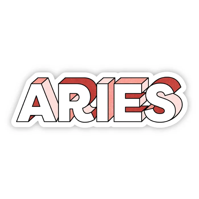 Big Moods Earrings Aries Lettering Zodiac Sticker