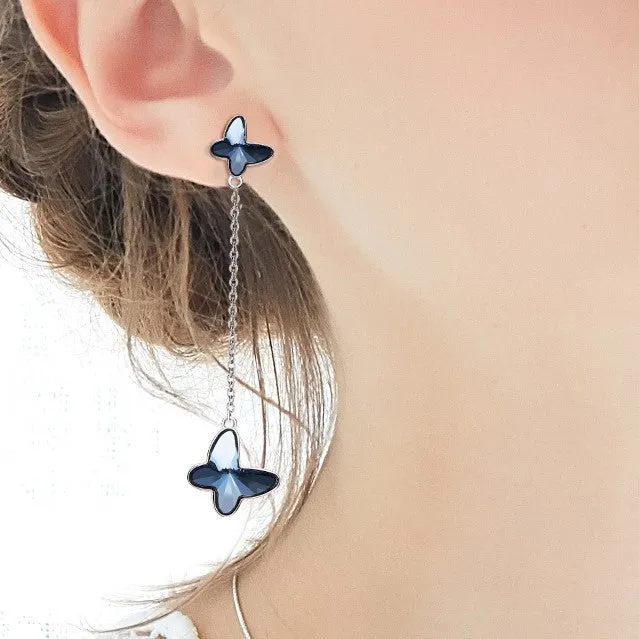 Blue Butterfly Swarovski Crystal Silver Earrings Mystic Flavia Earrings