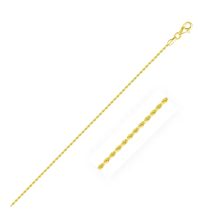 Bracelets MayaMila 14k Yellow Gold Solid Diamond Cut Rope Bracelet 15mm